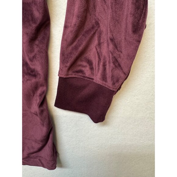 Joyspun Womens Velour Pullover Sweatshirt Burgundy Gold Joy Embroidery 2X/3X - Picture 6 of 12